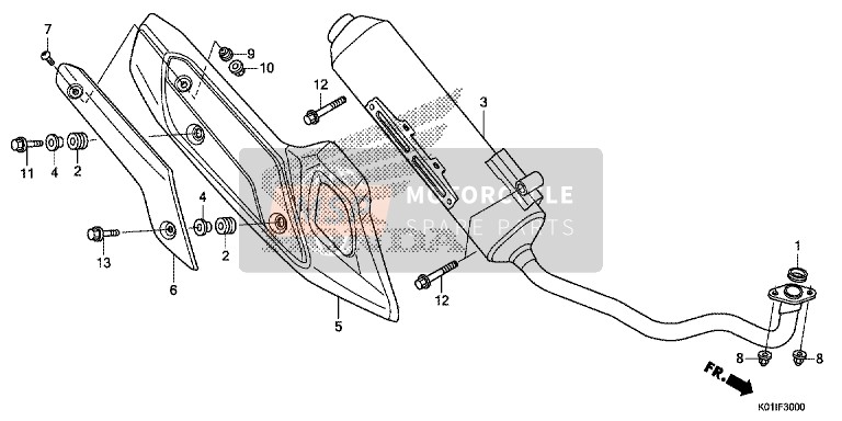 Honda SH125AS 2014 Exhaust Muffler for a 2014 Honda SH125AS